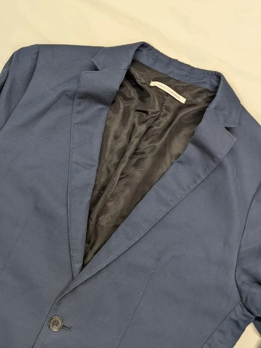 Calvin Klein Sport Coat Blue Blazer Suit Jacket Mens sz Small Linen Blend